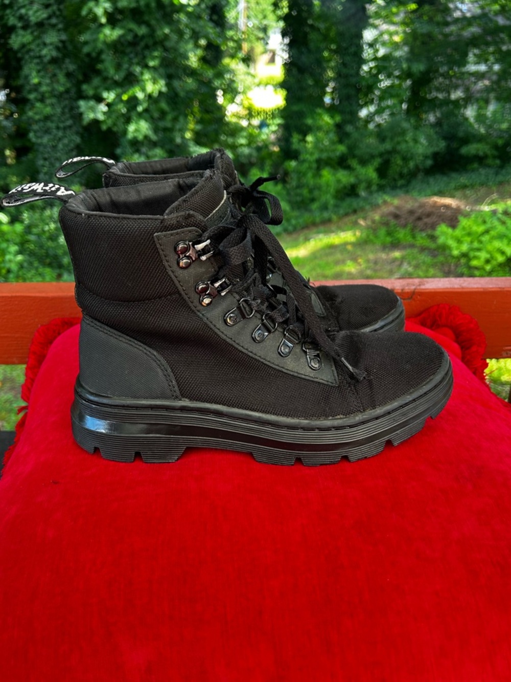 Dr. Martens Black Canvas Lace-Up Combat Boots
